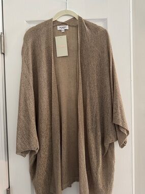 Eesome Taupe Open-Front Cozy Knit Cardigan